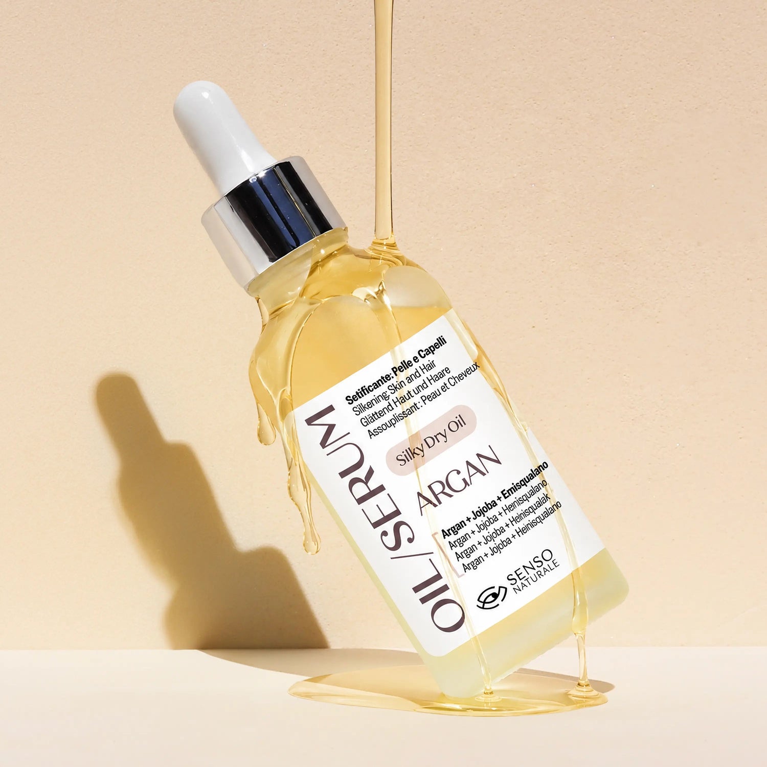 olio siero ad effetto secco per viso corpo o capelli con olio di argan