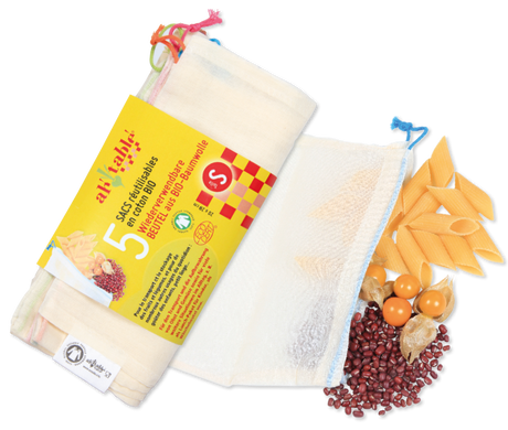 5 sacchetti in cotone per alimenti S