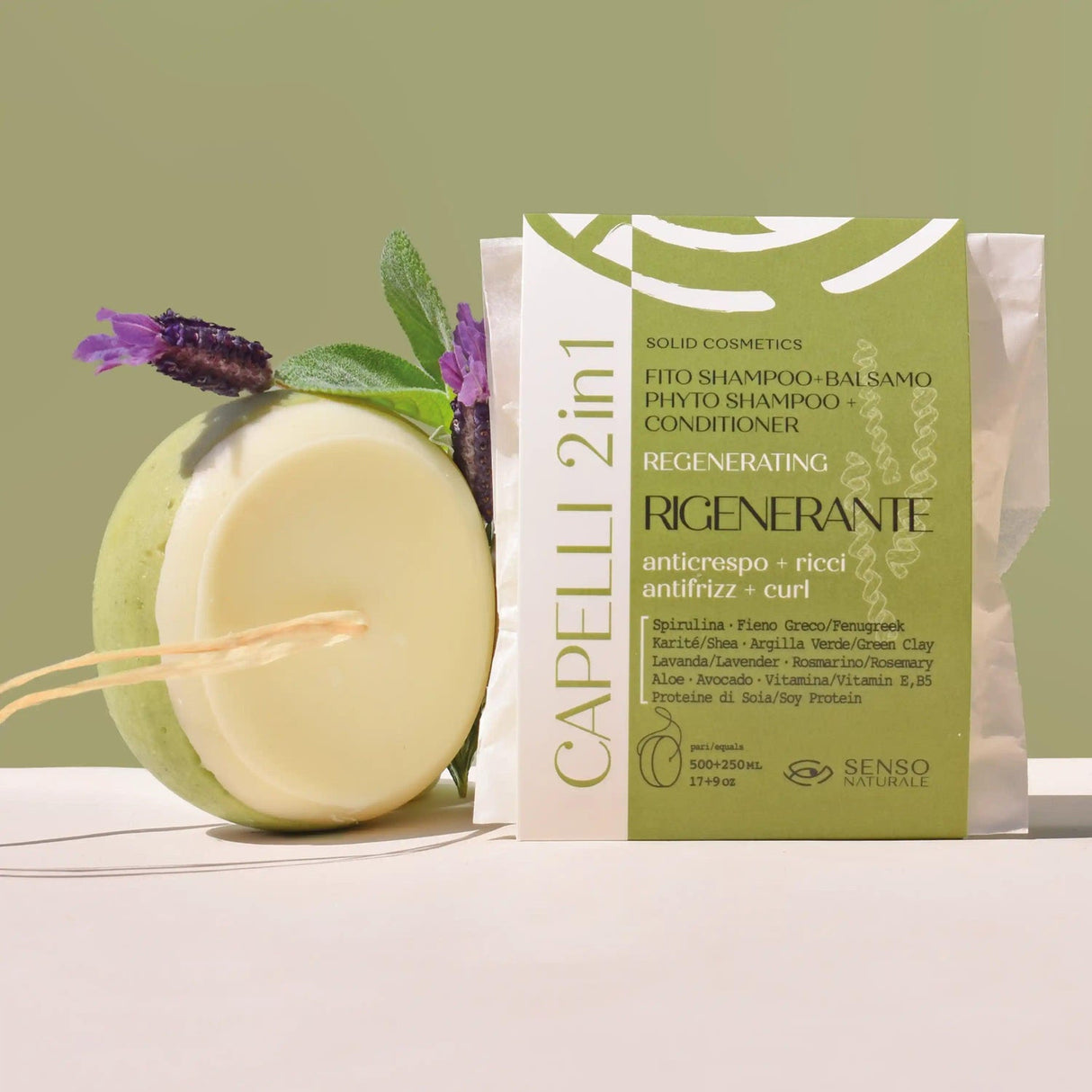 Shampoo balsamo solido rigenerante anticrespo SENSO NATURALE