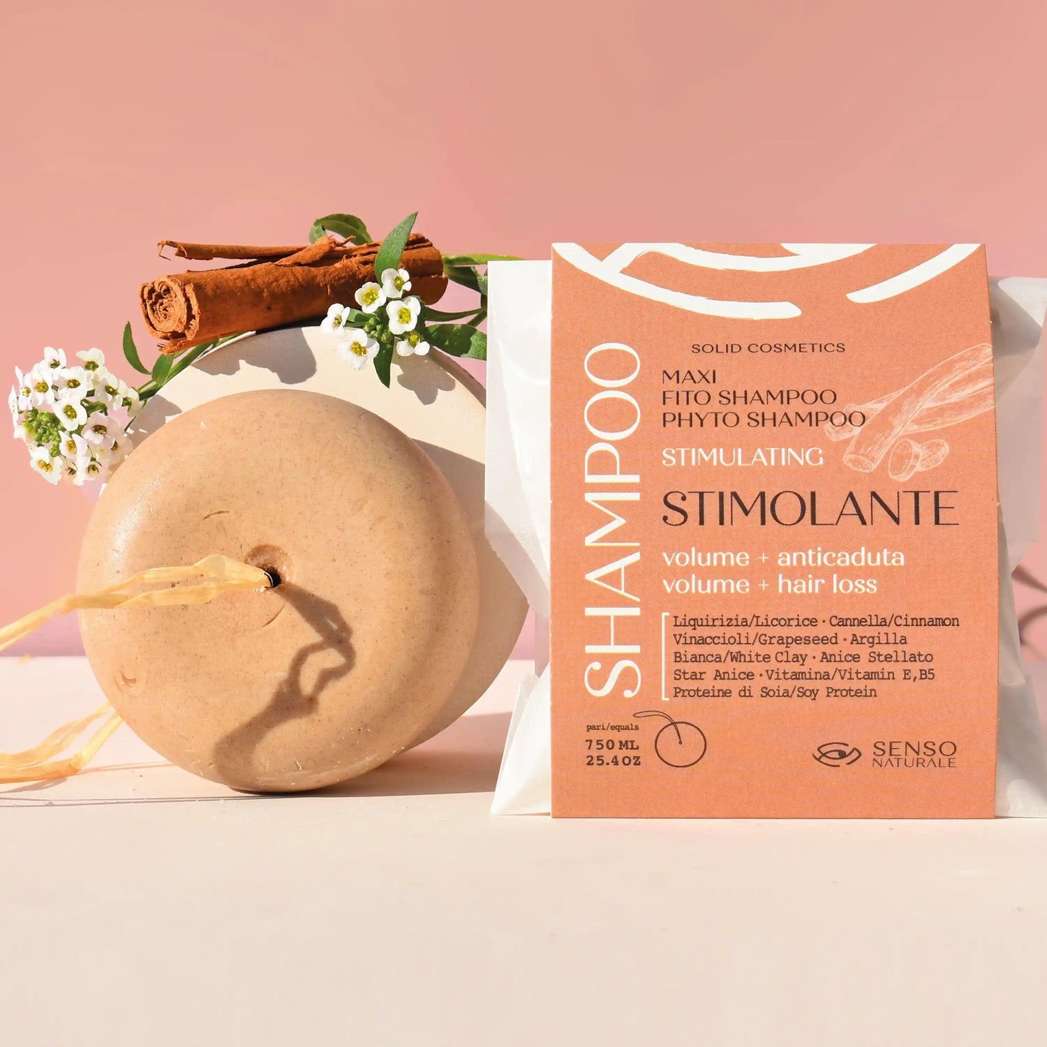 Shampoo solido stimolante anticaduta SENSO NATURALE