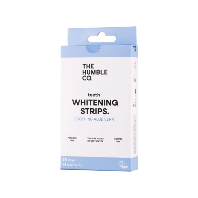 trattamento sbiancante per denti con strisce delicate all'aloe The Humble