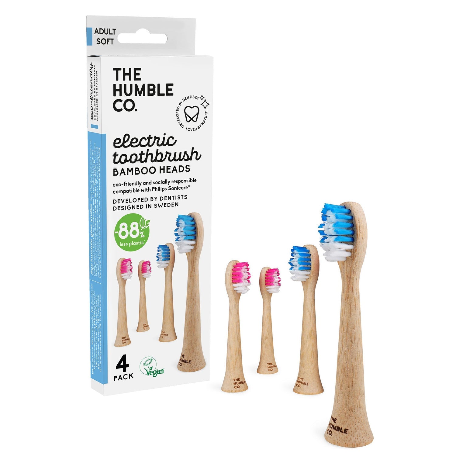 Testine di ricambio sostenibili per spazzolino philips sonicare The Humble Co.